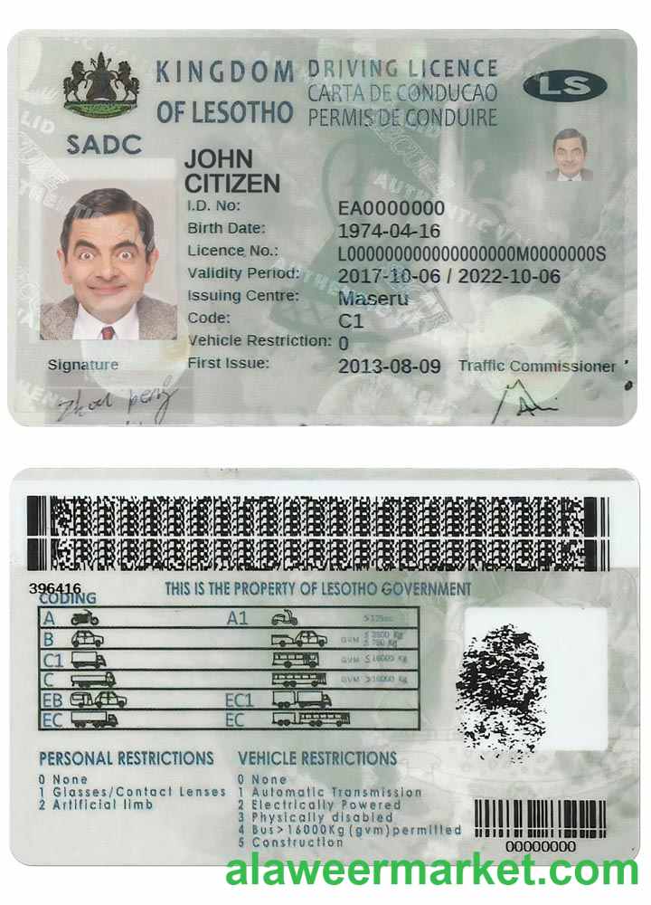LESOTHO driving license